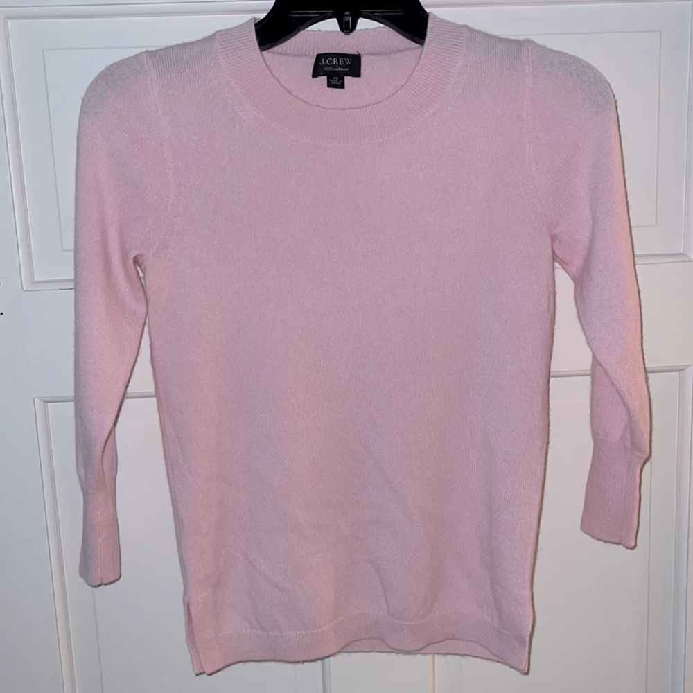 J. Crew light pink sweater 3/4 length sleeve